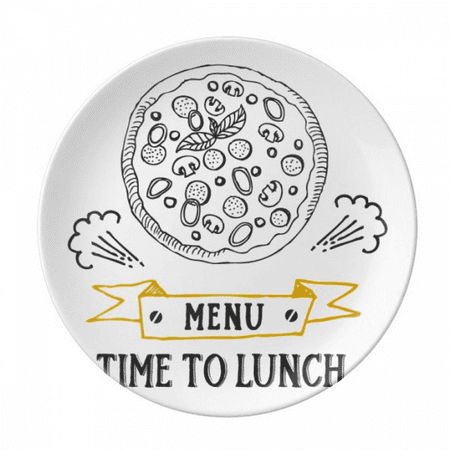 

Time To Lunch Pizza Foods Plate Decorative Porcelain Salver Tableware Dinner Dish