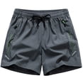 thumbnail image 6 of Hurxie Men Swim Trunks Gym Shorts with Mesh Liner Zipper Pocket Quick Dry Breathable for Workout Runing Beach Pool Gray,S, 6 of 6