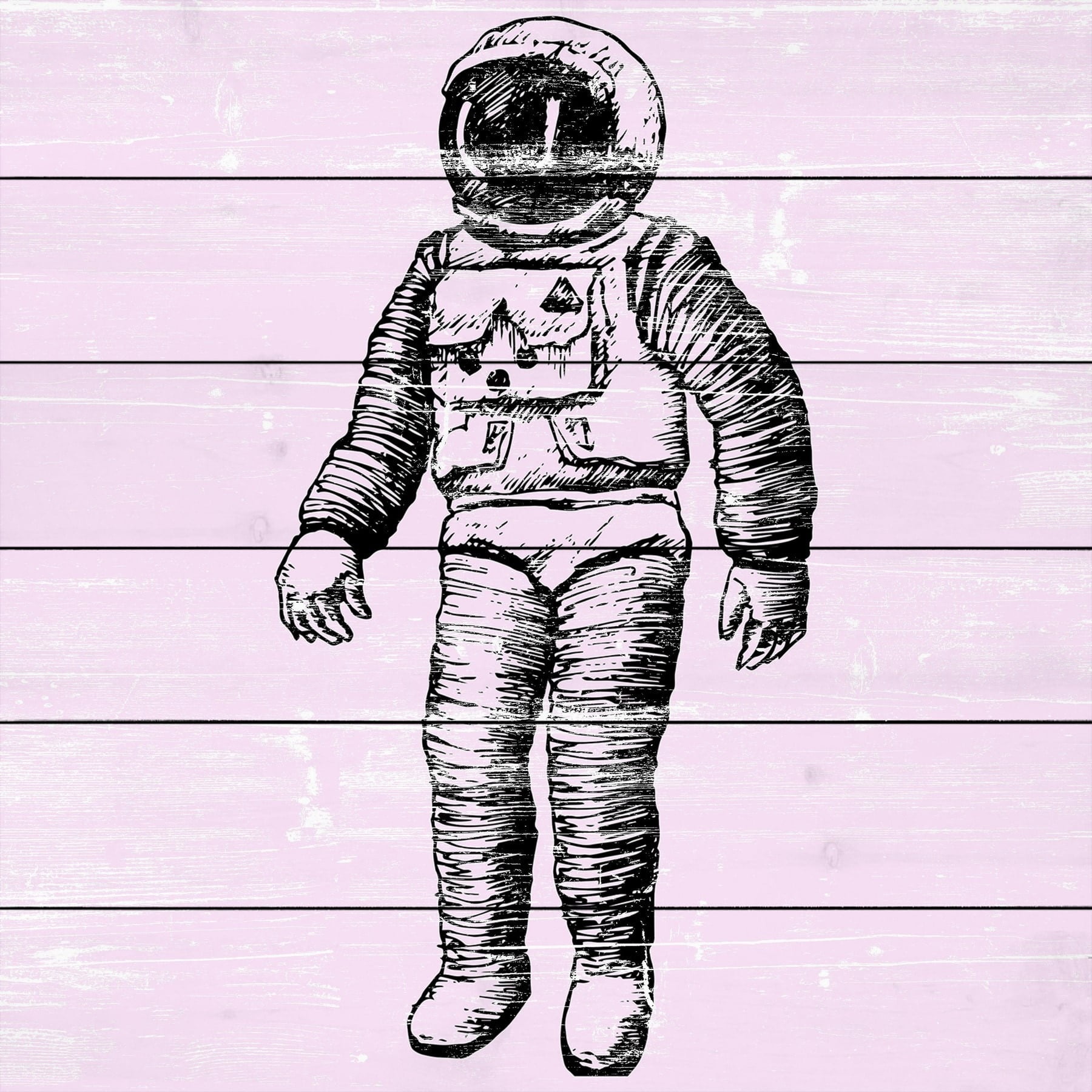 Space Ready Painting Print on White Wood