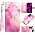 thumbnail image 1 of Feishell Fit for Samsung Galaxy A14 5G Wallet Case with Wrist Strap,Stylish Marble Pattern Premium PU Leather Folio Flip Credit Card Slots Kickstand Shockproof Protective Phone Cover,A, 1 of 6