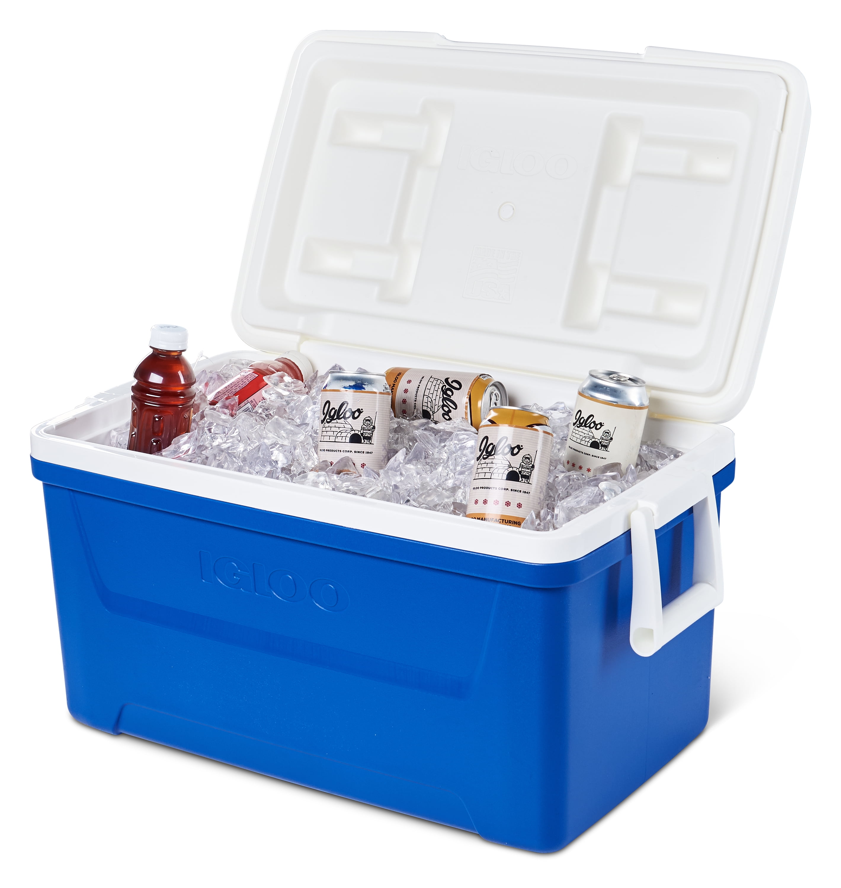 Blue 45 Liters Details about   NEW 48 Quart Laguna Ice Chest Cooler With Swing Up Carry Handle 