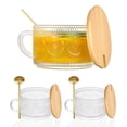 thumbnail image 4 of Toystoory Juego de tazas de vidrio de boca ancha: elegante y fácil de limpiar Taza de desayuno con estilo Juego de tazas de té livianas Tazas Type2 NO2, 4 of 6