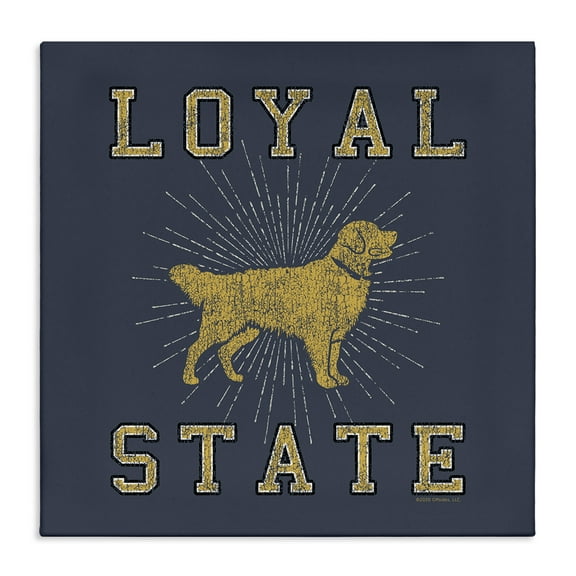 Stupell Industries Varsity Loyal State Novelty & Humor Painting Wrapped Canvas Art Print Wall Art, 17 x 17