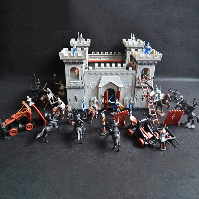 Kit de maquetas de Tookie, de juguete con castillo medieval, con caballeros y soldados