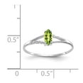 thumbnail image 5 of Solid 10k White Gold Genuine Peridot Green August Gemstone Birthstone Marquise Engagement Ring Size 5, 5 of 6