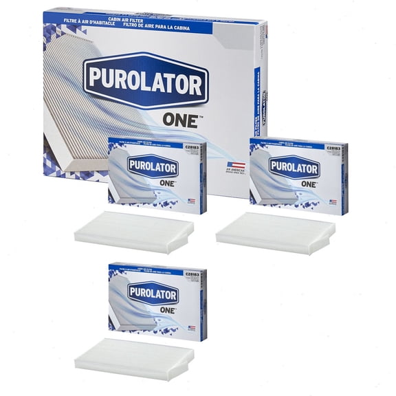 3 pc Purolator ONE C28183 Cabin Air Filters for 978 HVAC Heating Ventilation Air Conditioning Vent Filters