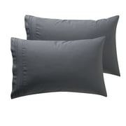 Nestl Pillow Cases, 1800 Series Luxury Soft Microfiber Queen/Standard Pillow Cases Set of 2 (20x30), Breathable & Easy Care Pillow Covers, Charcoal Grey
