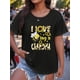thumbnail image 1 of Print T-shirt, Casual Short Sleeve Crew Neck Top For Spring & Summer, Women's Clothing Tee For Adult, Men, Women, Teen, Teenager, Adolescent, Youth, 1 of 4