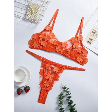 

Sexy Floral Embroidered Lace Lingerie Set