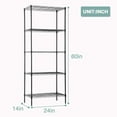 thumbnail image 5 of BestOffice Wire Shelving Unit Metal Shelf Organizer Heavy Duty Wire Rack Storage Unit Rack Utility for Bathroom Office Kitchen (Black, 14" D x 24" W x 60" H), 5 of 7