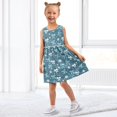 thumbnail image 7 of Girls Dress White Blue Bow Snowflakes Sleeveless Dress for Girls Hem A-Line Casual Sundress, 7 of 7