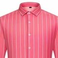 thumbnail image 5 of LNWUY (M-5XL) Plus Size Men's Casual Stylish Vertical Striped Shirt Long Sleeve Button Down Shirt Regular Fit Business Dress Shirts Pink L, 5 of 6