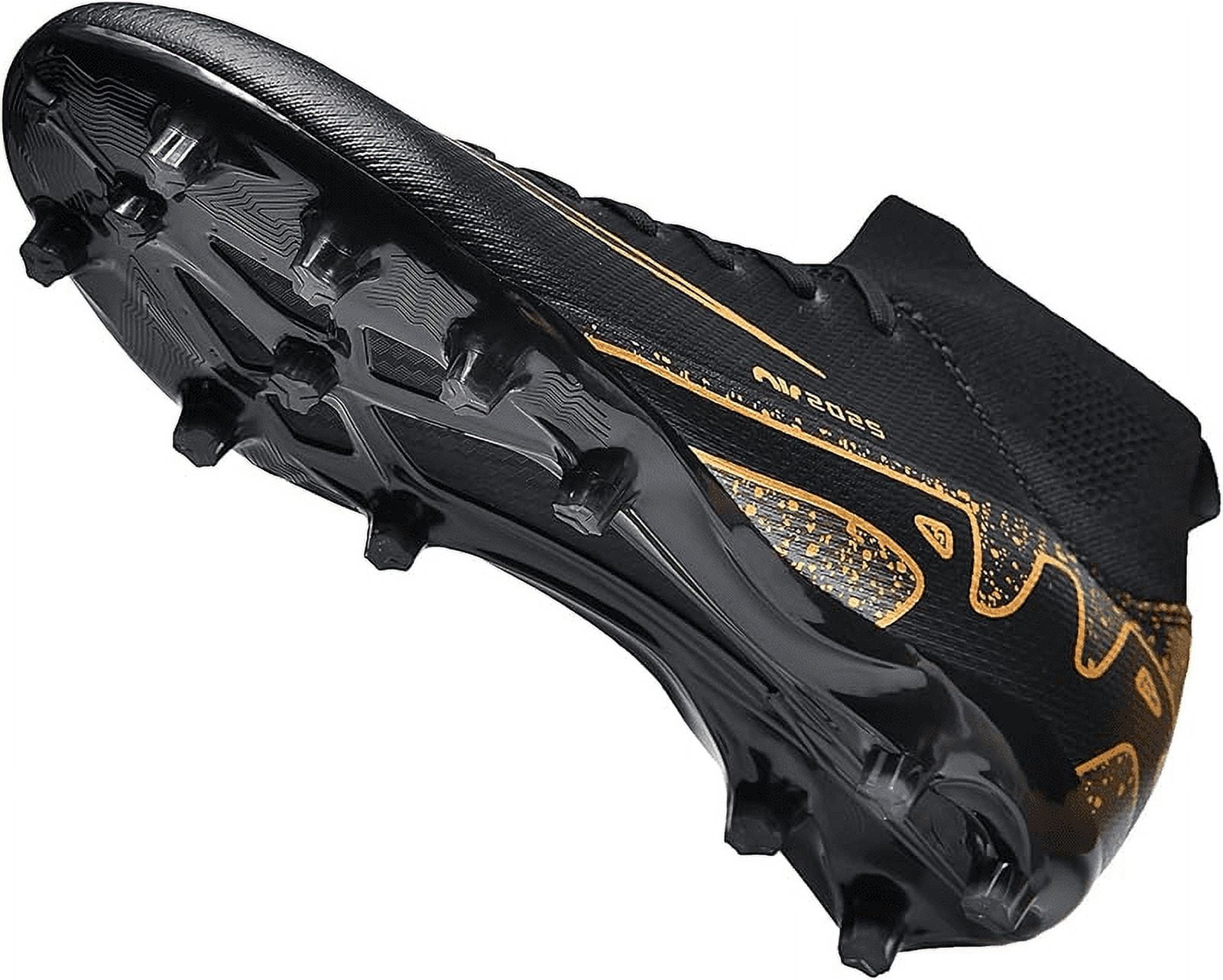 Mens high-top soccer cleats turf football shoes big lightweight youth professional indoor outdoor AG black