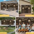 thumbnail image 6 of Farmhouse Wooden Garage Door Cover Banner 7 x 8 FT, Old Vintage Antique Time Cottage Scene Garage Door Curtains Backdrop with Grommets for Indoor Outdoor Wall Party Porch Yard Decorations Background, 6 of 9