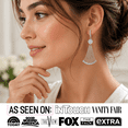 thumbnail image 2 of Cate & Chloe Jackie 18k White Gold Plated Drop Tassel Earrings with Simulated Diamonds for Women, 2 of 9