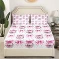 thumbnail image 5 of Cartoon Bowknot Kid Fitted Sheet Queen Size,Bow Tie Butterfly Knot Princess Bedding Set,Girls Women Room Decor,Western Cowgirl Disco Ball Retro Pink White Bed Sheet,2 Pillowcases(No Flat), 5 of 8