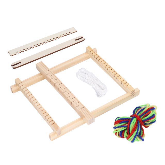 Los Niños Tejido Telar, El Kit de Tejido de Niños Estimulan la Creatividad Marco Brillante de Madera Premium Alta Seguridad para Niños