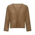 thumbnail image 4 of Ahabrexf Open Front Cardigan for Women, Elegant Shiny Fabric Thin Breathable Party Jacket, 4 of 9