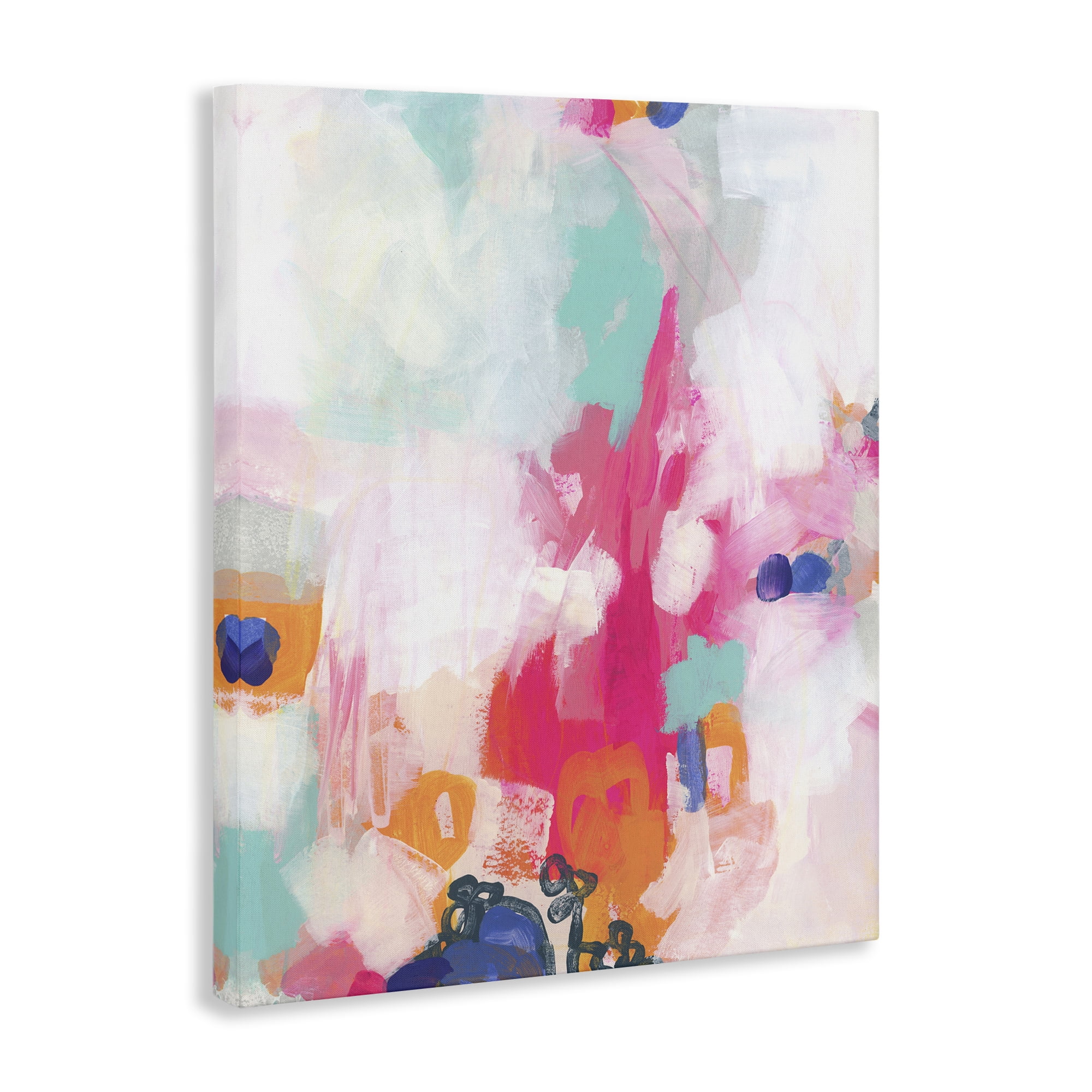 Stupell Industries Pink & Pastel Abstract Abstract Painting Wrapped Canvas Art Print Wall Art, 36 x 48