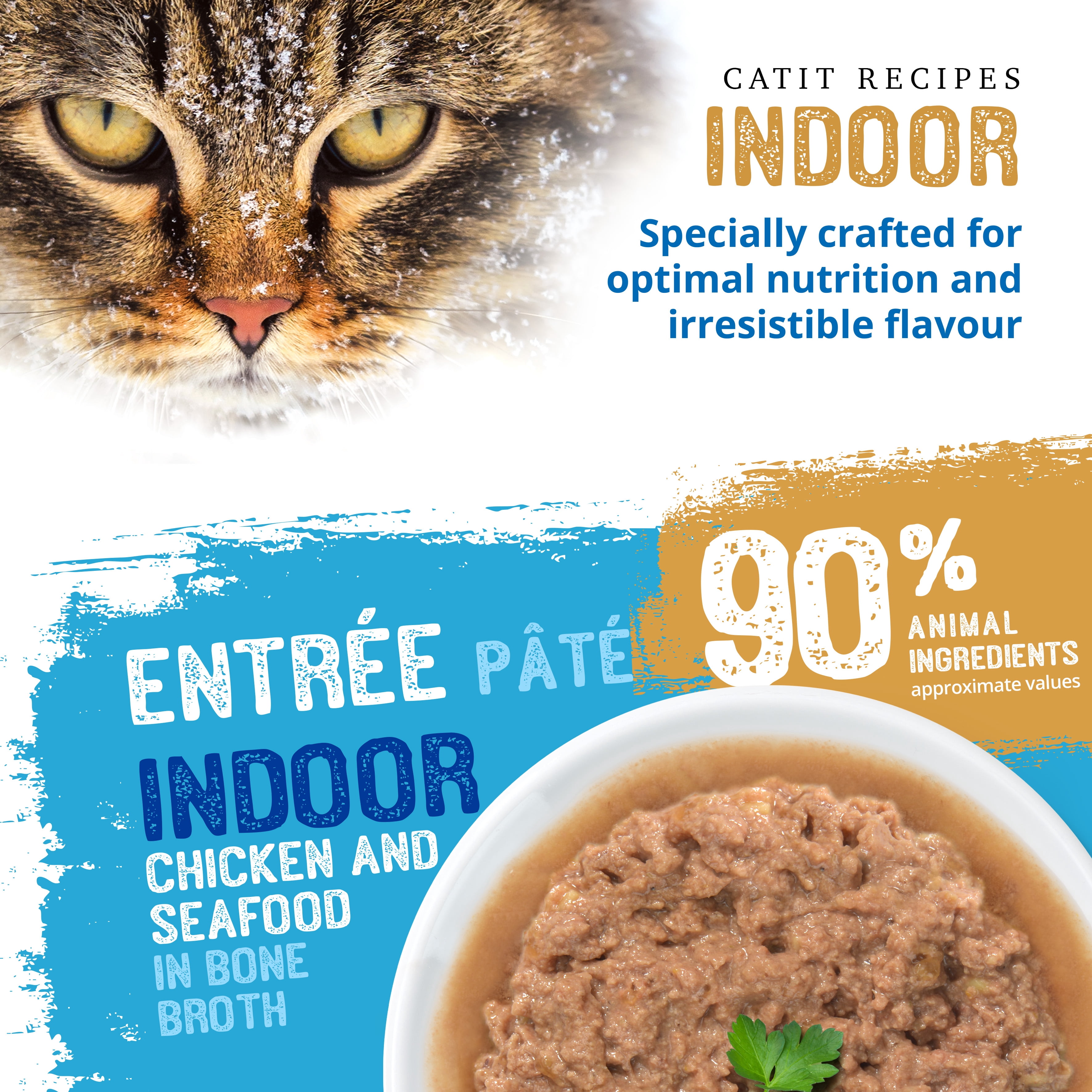 Catit Recipes Chicken & Seafood Entree in Bone Broth for Indoor Cats 85 G