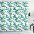thumbnail image 1 of Orchids Shower Curtain, Paradise Island Floral Nature in Summertime Themed Watercolor Design, Fabric Bathroom Set with Hooks, 69W X 70L Inches, Pale Blue Teal and Green, by Ambesonne, 1 of 3