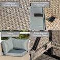 thumbnail image 2 of 8-Piece Patio Furniture Set, All-Weather Wicker Outdoor Conversation Set, Sectional Sofa with Water Resistant Grey Thick Cushions & Glass Coffee Table for Garden Patio (Khaki+Grey), 2 of 8