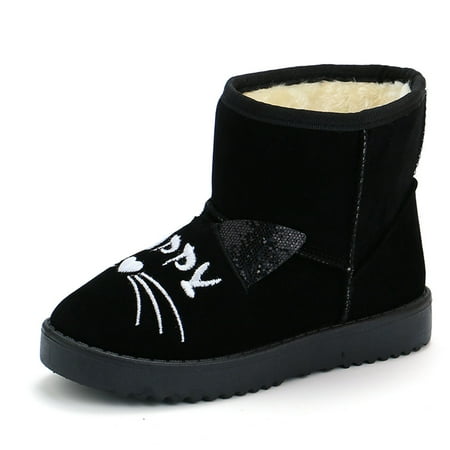 

Girls Snow Boots Winter outdoors Kids Boots Warm Anti-Slip lovable Ankle Boots