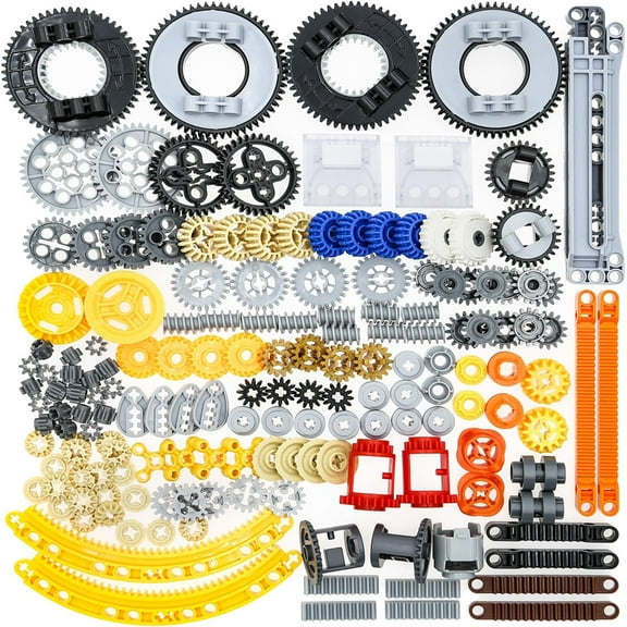162pcs Technic-Parts Gears-Axle-Pin-Connector Compatible with Lego-Technic, Gear Box Technic Cam Differential Engine Kit. MOC-Replacement-Pieces