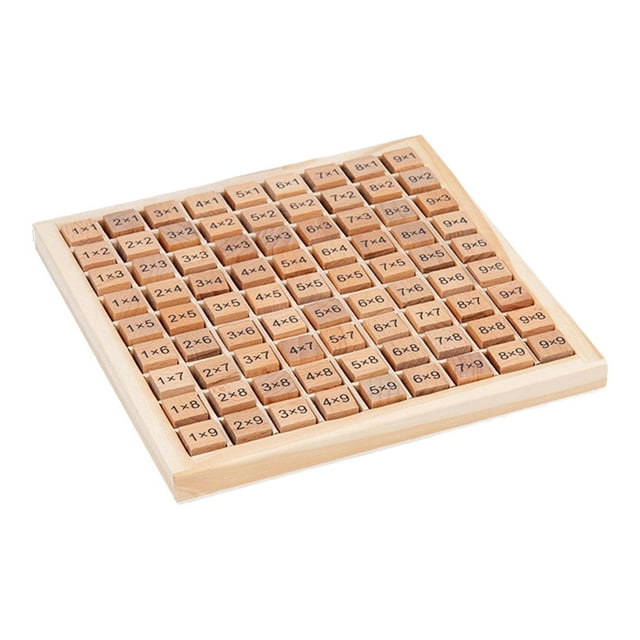 Yinanstore Multiplication Table,Wooden Multiplication Board Game,Counting Toy,Math Skill Learning Toy,Math Numbers Block for Home School Log color box