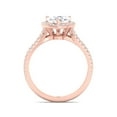 thumbnail image 3 of Guava - Moissanite Pear Shape Lab Diamond Halo Engagement Ring With PavÃ© Double Band, 3 of 4