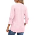 thumbnail image 6 of qolati Women's 3/4 Sleeve Blouses 2024 Summer V Neck Tunic Tops Eyelet Ruffled Loose Fit Casual Work Shirts for Women, 6 of 6