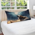thumbnail image 5 of Wolf Under Moonlight Body Pillow Cover with Zipper, Soft and Cozy Fuzzy Fleece Body Pillow Case Cover 21 x 54 in, Plush Long Body Pillow Pillowcase for Fall and Winter Home Decor Gifts, 5 of 7