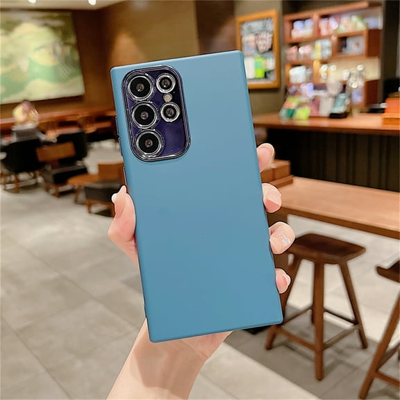 Compatible with Samsung S22 Ultra Slim Case with Camera Lens Protector Shockproof Anti-Scratch Case for Samsung S22 Ultra,Blue