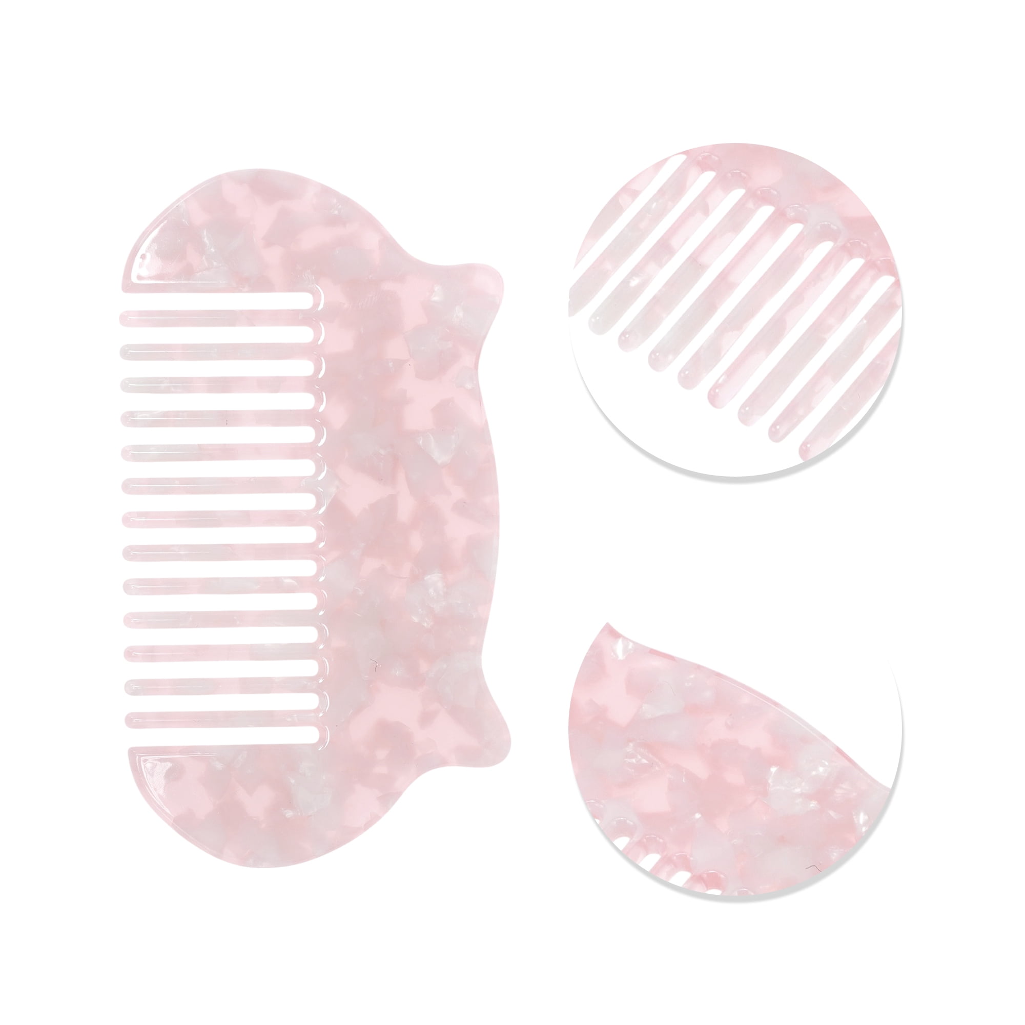 Unique Bargains 1 Pc Women Durable Cat Ear Hair Comb for All Hair Types Pink