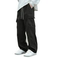 thumbnail image 3 of BFHHYA Boys (6-16Y) Wide-Leg Cargo Pants Drawstring Elastic Waist Multi-Pocket Pants Casual Loose Athletic Trousers for Weekend Sports, 3 of 7
