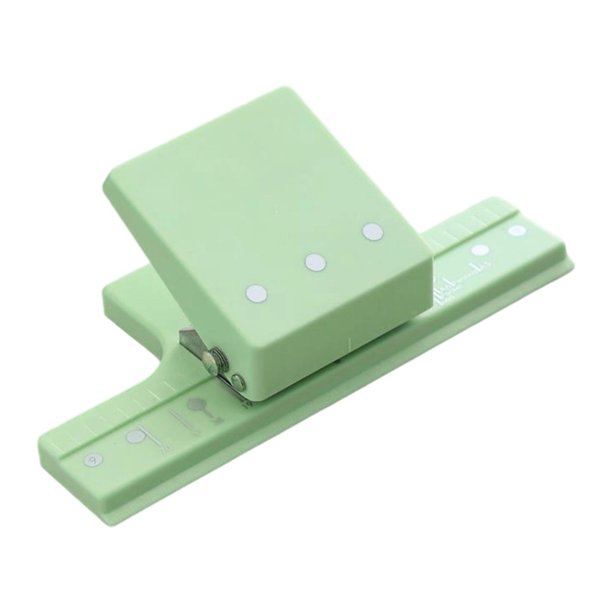 Perforadora de papel de 3 agujeros, capacidad para 5 hojas, tarjetas de felicitación, fotos, perforadora de papel, agujero Verde