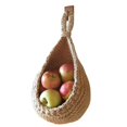thumbnail image 1 of Cesta colgante BuyWeek para frutas y verduras de yute tejida a mano, 1 of 12