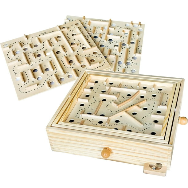Maze Game Sterling Games, laberinto de madera con 3 tablas para niños a partir de 6 años
