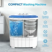 ROVSUN 11LBS Portable Washing Machine, Electric Mini Twin Tub Washer with Spin Dryer, Washer(7LBS) and Spinner(4LBS),