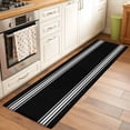 thumbnail image 2 of 2'x6' Rug Runners for Hallways Kitchen, Black Striped Non Slip Entryway Beside Floor Carpet Runner, Farmhouse Black White Stripes Washable Laundry Room Bedroom Throw Rugs Mat for Family Pet, 2 of 8