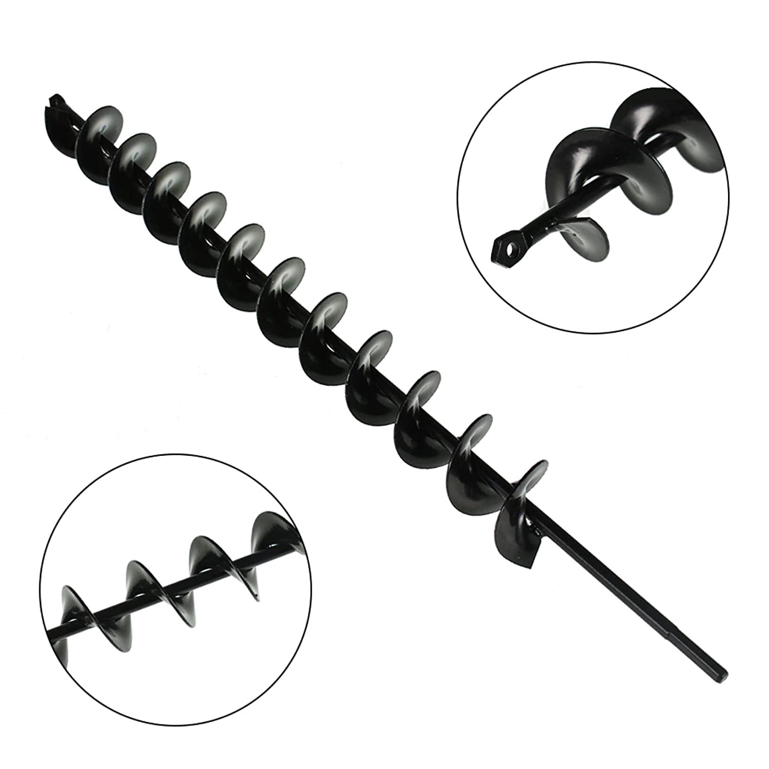 Auger Drill Bit 24In Long 2In Wide, Garden Ground Earth Spiral Drill Bit, for 3/8 Inch Hex Drive Drill for Planting Bulb Bedding Plants Plants Drill Bit