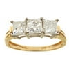 2 Carat T.W. Princess White Diamond 14kt Yellow Gold 3-Stone Ring, IGL certified