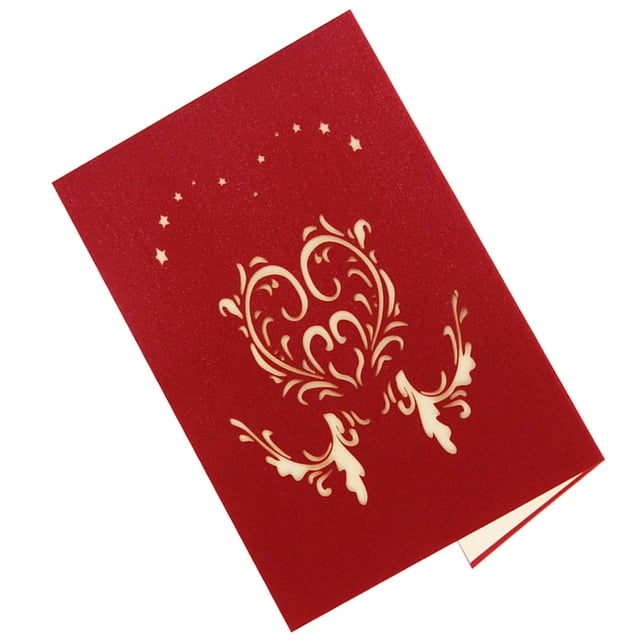 BEADCEST Handcrafted Valentine's Day Greeting Card 3D Appearance Romantic Design for Friends and Family 1pc