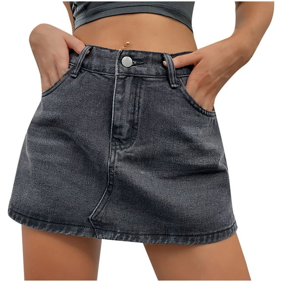 Shorts Womens Women's Summer Fashion Design High Waist One Button Comfortable Stretch Denim Skirts