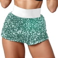 thumbnail image 3 of Sequin Shorts for Women 2026 Summer High Waist Glitter Straight Leg Sparkle Shorts Clubwear Dancewear, 3 of 5