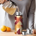 thumbnail image 4 of 20 Oz Orange Modern Art Geometric Coffee Tumbler Double Wall Insulated Stainless Steel Water Bottle | Metal Reusable Thermoses Flask with Cup Cap | Leak & Sweat Proof with Anti-Dust Lid, 4 of 7