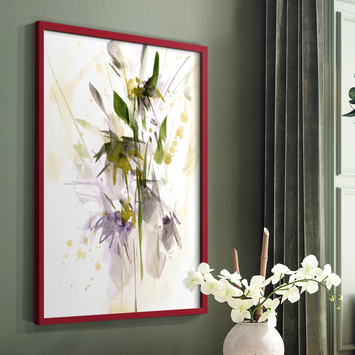 After Rain I Framed Print in Red Solid Wood 8 x 10 Framed Print