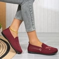 thumbnail image 4 of IEMIEMIEM Orthopedic Casual Shoes for Women Arch Support Flower Embroidered Nurse Shoes Lightweight Slip on Non Slip Walking Shoes Mesh Stretch Soft 2026 Orthopedic Shoes Wine 8 Wide, 4 of 6