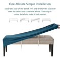 thumbnail image 6 of 1 Piece Upholstered Bench Slipcover, Velvet Bench Seat Protector Stretch Dining Room Bench Covers Soft Spandex Dining Bench Cover for Living Room Bedroom -Peacock Blue-1 Piece, 6 of 7