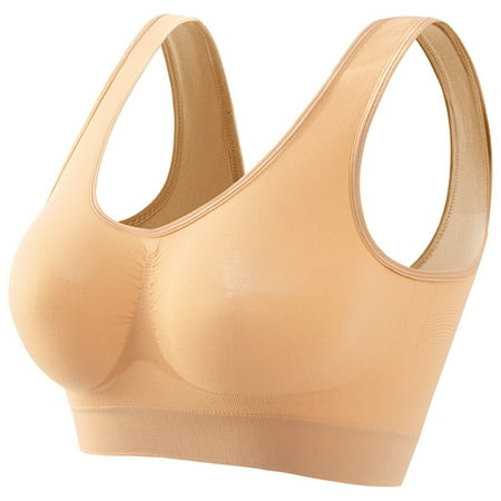 Kddylitq Seamless Bras For Women Bralette Breathable Adjustable Balconette Push Up Bra Smoothing Compression Running Sport Push Up Wirefree Wireless Placed Lingerie Bras Complexion L